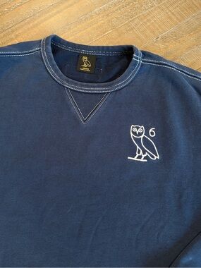 OVO October’s Very Own Navy Crewneck Sweatshirt Men’s Medium Owl Logo